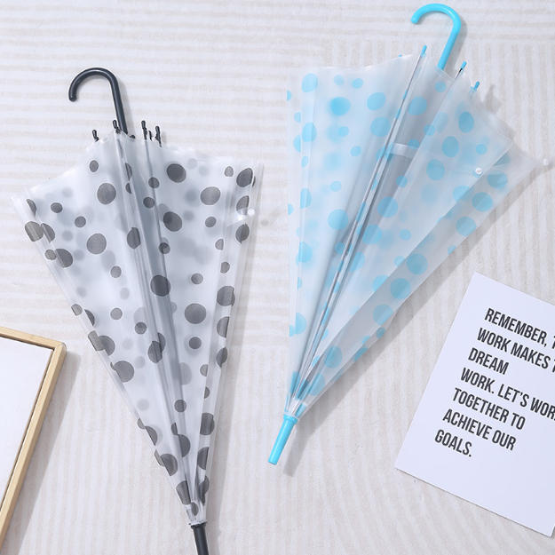 Transparent polka dots Straight Umbrella