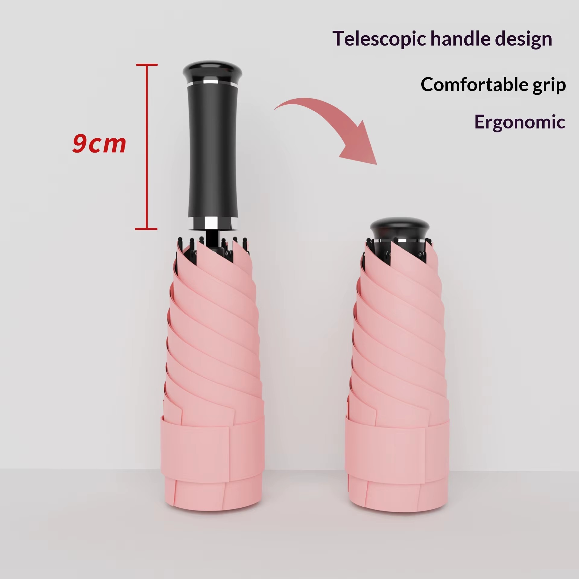 Ultra‑light Minimalist Women Compact Folding Umbrella UV‑Protective Rainproof for Business Gifts