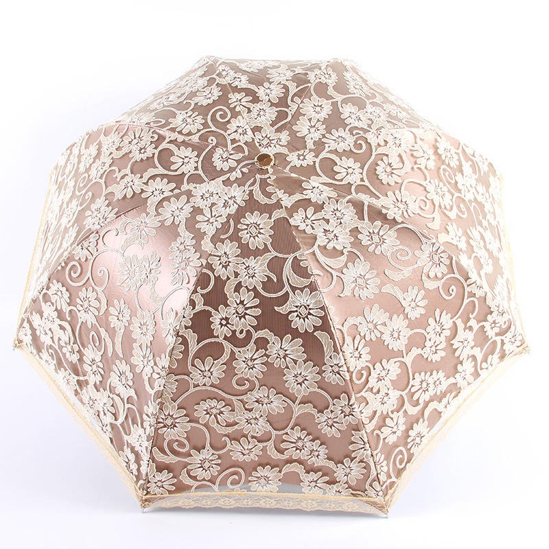 Wholesale Bridal Wedding Lace Parasol Umbrella for Sun and Rain